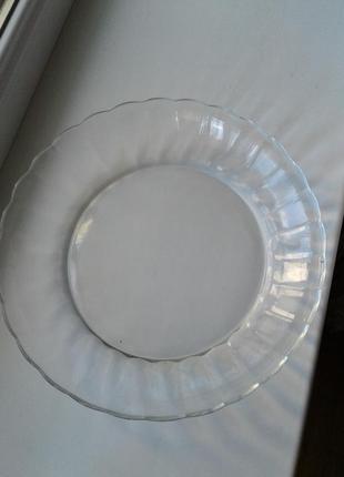 Блюдо, тарілка, салатниця скляна кругла duralex paris нюанс3 фото