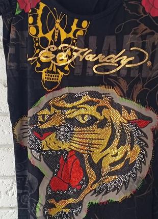 Оригинальная удлиненная футболка ed hardy2 фото