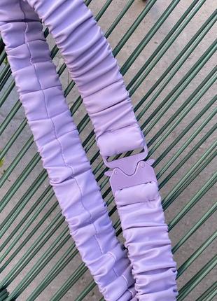 Пояс-резинка фиолетовый, экокожа1 фото