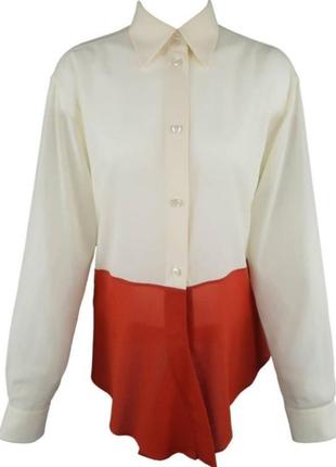 Шелковая шифоновая блузка vintage hermes оригинал 38/m/46 размер.