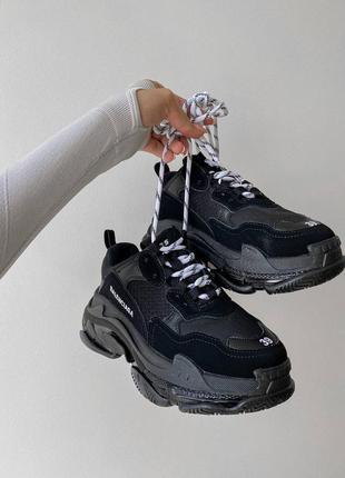 Balenciaga triple s clear sole  black