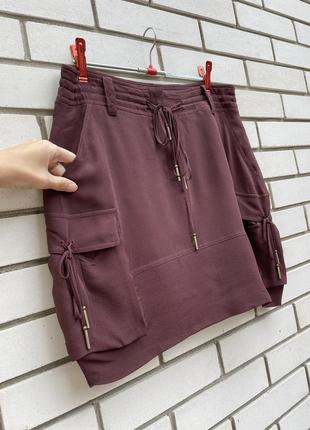 Шелковая винтажная мини юбка с карманами bally2 фото