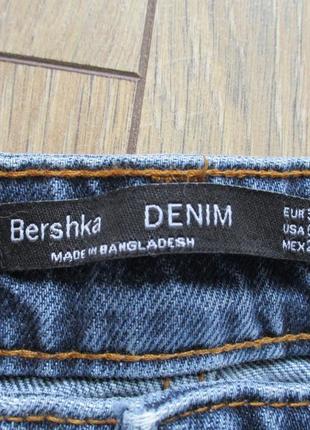 Bershka denim (36/s) джинсовые шорты высокая посадка6 фото