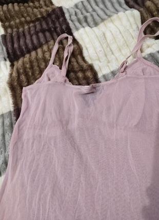 Ночнушка женская прозрачная розовая5 фото