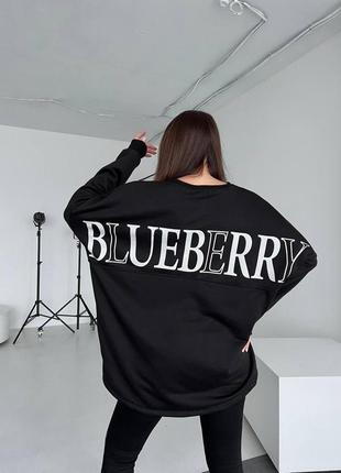 Кофта свободного кроя оверсайз лонгслив свитшот blueberry базовая стильная худи черная красная малиновая серая9 фото