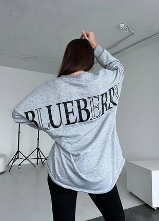 Кофта свободного кроя оверсайз лонгслив свитшот blueberry базовая стильная худи черная красная малиновая серая5 фото