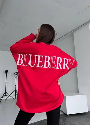 Кофта свободного кроя оверсайз лонгслив свитшот blueberry базовая стильная худи черная красная малиновая серая4 фото