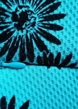 Сукня пряма, м'ятного 🔥 кольору з квітковим принтом4 фото