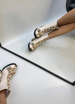 Эксклюзивные ботинки из итальянской кожи и замши женские на каблуке с бантиком5 фото