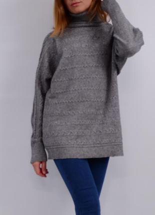 Теплый свитер с кашемиром, серый4 фото