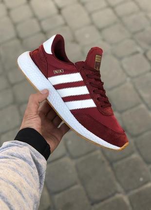 Кроссовки мужские adidas iniki, бордовые (адидас иники, адидасы, кросівки)