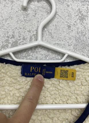 Плюшева кофта шерпа polo ralph lauren cream sherpa fleece оригінал !7 фото