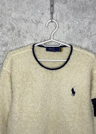 Плюшева кофта шерпа polo ralph lauren cream sherpa fleece оригінал !2 фото