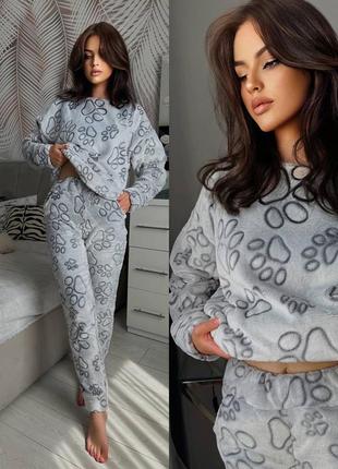 Женская плюшевая пижама
домашняя одежда
•мод# 338

ткань качественная, мягкая, плюшевая махра3 фото