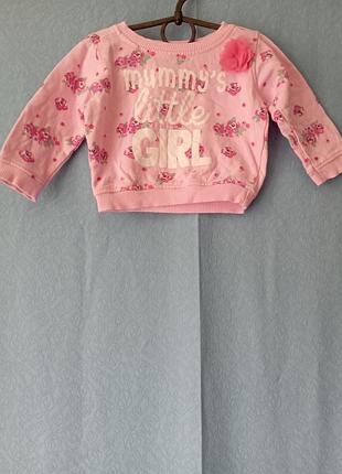 Світшот утеплений, кофта у квіти baby 3-6m/63-68