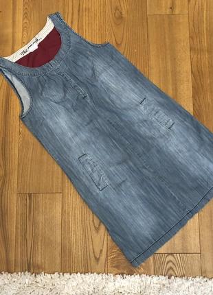Next джинсовый сарафан платье 89110 с карманами