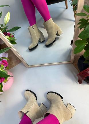 Екслюзивні черевики з італійської шкіри та замші жіночі на підборах з бантиком5 фото