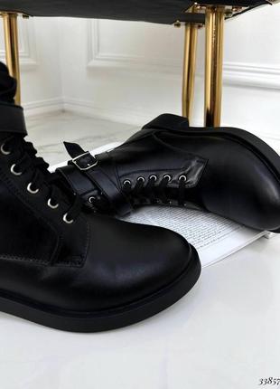 Ботинки демисезонные. утепленные байкой в черном цвете 🖤9 фото