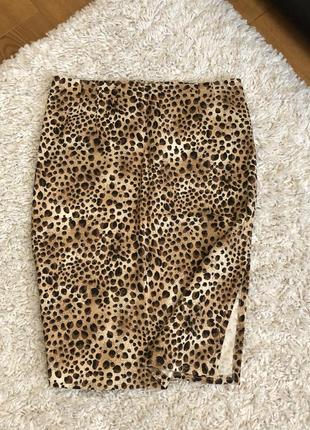 Леопардова спідниця анімалістичний принт юбка
