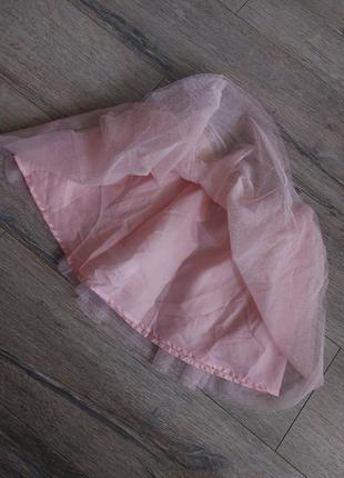 Англия! фатиновая  двухъярусная детская юбка пудрового цвета, юбка с фатином на рост 128 см, 7-8 лет5 фото