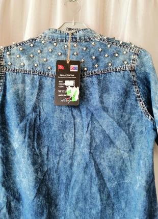 Сукня літні тонкі джинс вареня із заклепками туреччина у продажу без пояса петельки для пояса є пояс5 фото