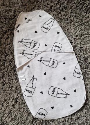 Пеленка кокон из фланели/байки. размер 0-3 мес