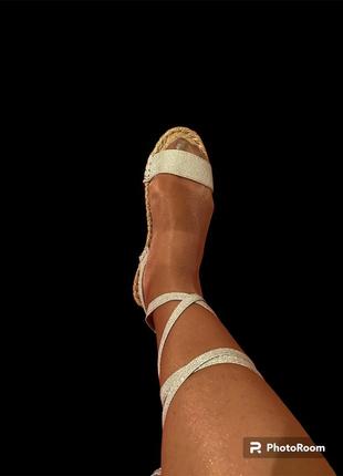 Туфлы босоножки босоножки 4 джут бренд