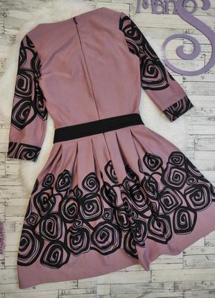 Женское платье розовое рукав три четверти c поясом размер 44 s4 фото