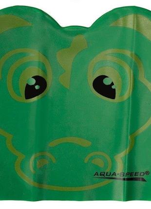 Шапка для плавання aqua speed zoo latex crocodile 5713 зелений крокодил дит osfm dr-11