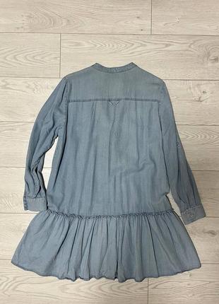 Сукня-сорочка з тонкого джинсу з накладними кишенями6 фото
