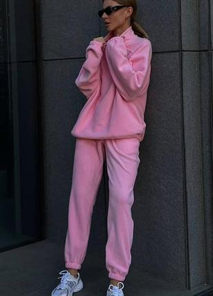 Теплий флісовий костюм оверсайз