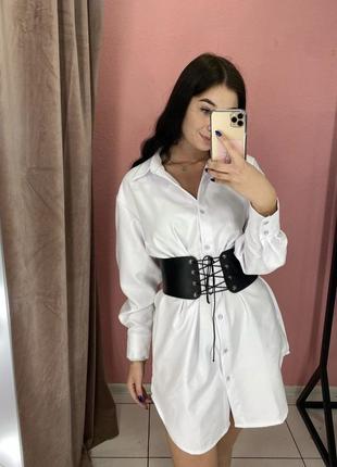Платье рубашка с корсетом