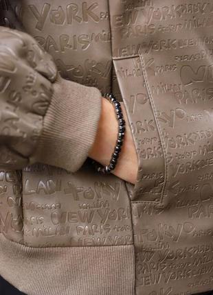 Куртка косуха женская t&t fashion кожаная мокко5 фото