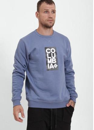 Свитшот m logo fleece crew columbia светлосиний