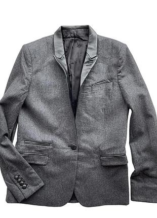 Серый шерстяной жакет the kooples в виде maje sandro
