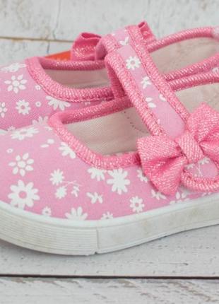 Тапочки, тапочки для девочки текстильные розовые легкие, удобные стильные1 фото