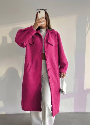 Потрясающее стильное розовое барби пальто с шерсти тренд 2023 года весна осень1 фото