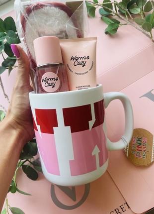 Подарочный набор чашка+лосьон+мист victoria secret pink2 фото