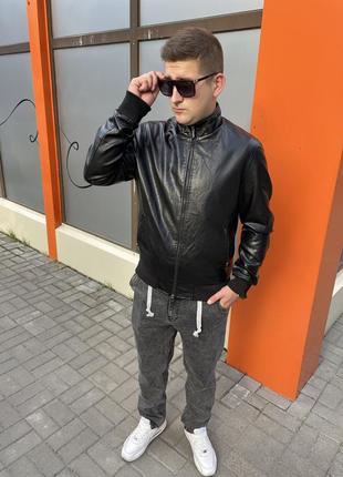 Куртка мужская max&ht из экокожи 48-58 арт.1613, цвет черный, международный размер l, размер мужской одежды