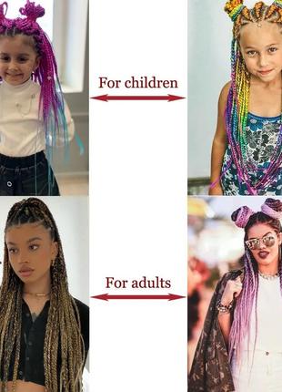 Косички африканские резинка дреды разноцветные,афрорезинка, хвост накладной, накладные...