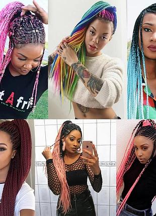 Косички африканские резинка дреды разноцветные,афрорезинка, хвост накладной, накладные...