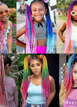 Косички африканские резинка дреды разноцветные,афрорезинка, хвост накладной, накладные...