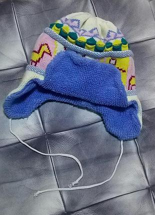 Теплая зимняя шапка 3-5 лет