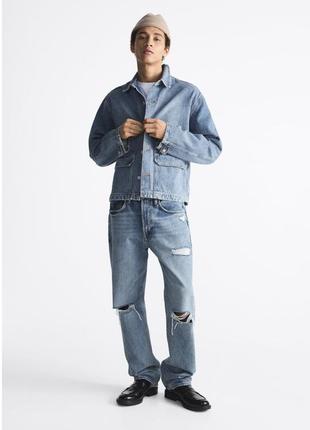 Мужская джинсовая куртка/джинсовая рубашка/овершот/джинсовка zara3 фото