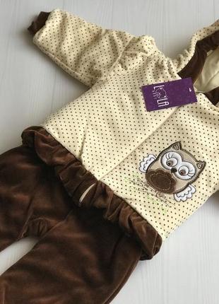 Комбинезон/ комплект для девочки 80р., будет дольше.