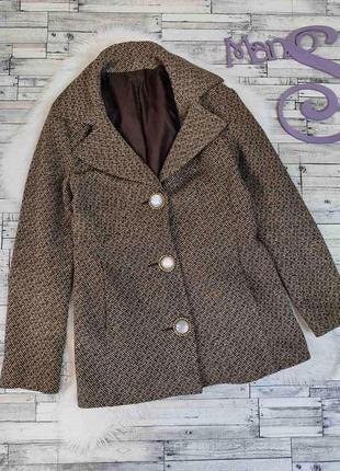 Жіночий піджак коричневий з ґудзиками із кристалів розмір 44 s