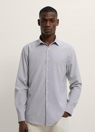 Рубашка zara traveler micro-print shirt - m