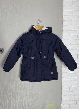 Удлиненная демисезонная куртка с капюшоном на мальчика 7роков 122см palomino