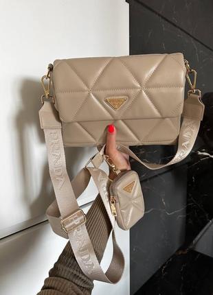 Женская сумка prada nappa прада, сумка на ремешке, сумки кросс боди, сумка на плечо, брендовые сумки3 фото