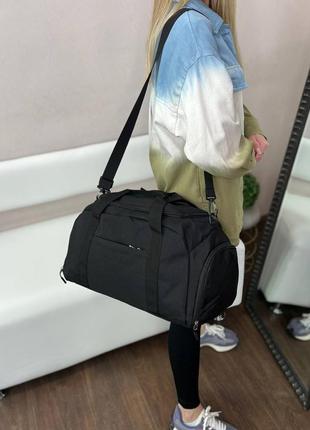 Модная дорожная сумка, брендовые женские сумки, сумка в дорогу, цвет - черный, серый5 фото